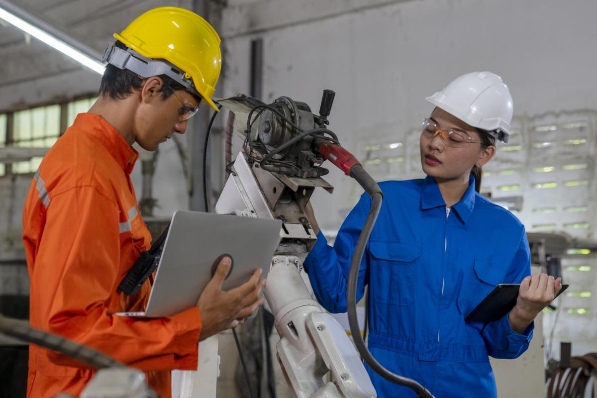 Industrial factories that use robots to work stock photo... Save Try Crop